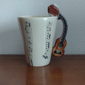 Acoustic Guitar Handmade Hand-Painted Coffee Mug 8oz